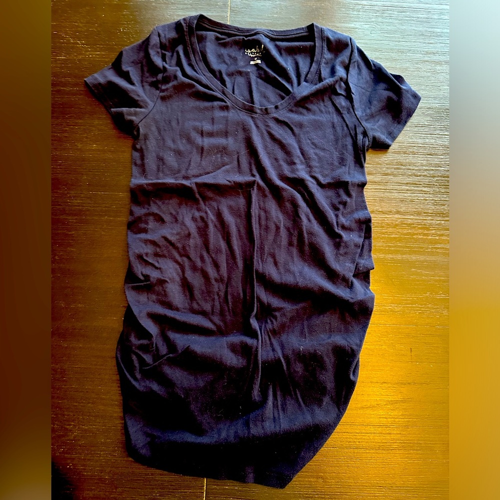 Navy blue scoop neck maternity tee